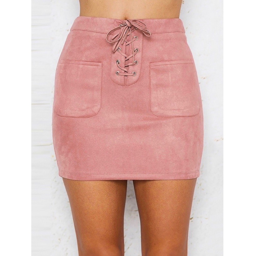 ❗️LAST❗️Mauve pink laced up skirt - Picture 3 of 4